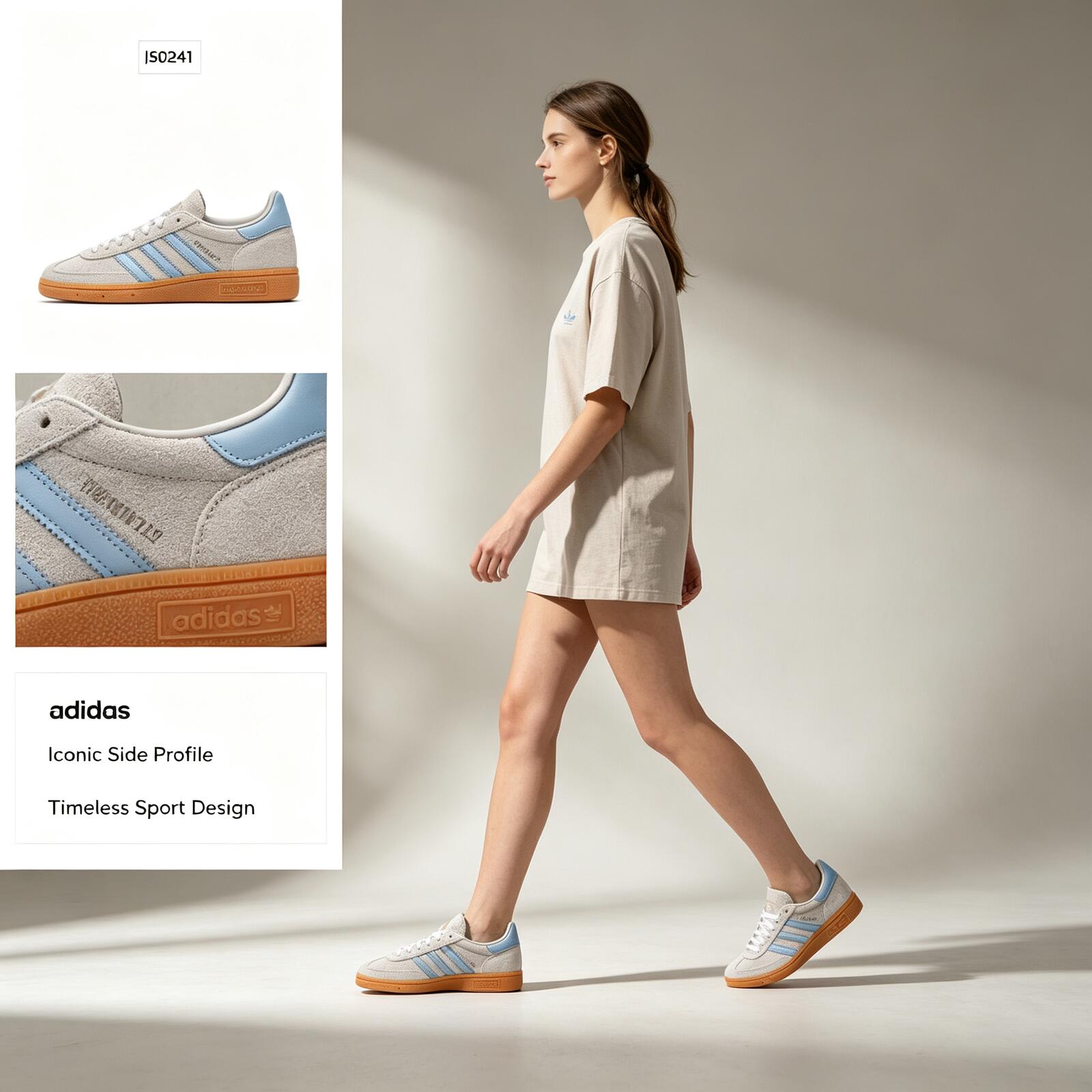 Adidas Shoes Samba - รองเท้าผ้าใบ Adidas Samba OG รุ่นคลาสสิกสำหรับผู้ชาย สีขาวลายทางสีน้ำเงิน