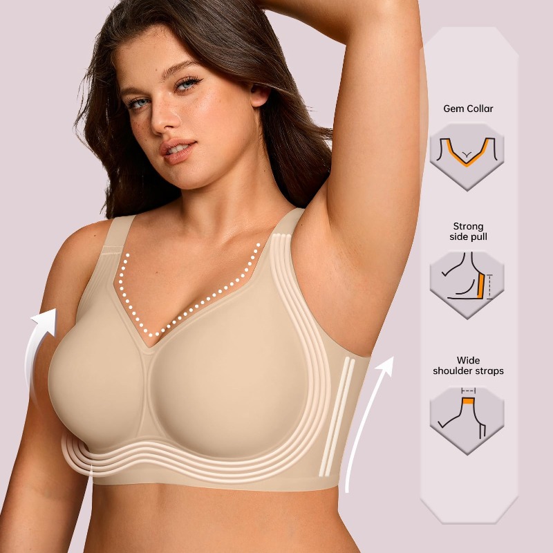 บราไร้สายสำหรับสาวพลัสไซส์ บรา - Minimizer Bra Women บทวิจารณ์และราคา